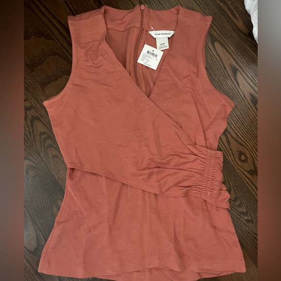 Club Monaco Coral (Tricot) Sleeveless Top, waist detail, size XS- NEW - Picture 1 of 5